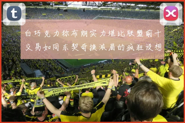 白巧克力称布朗实力堪比联盟前十交易如同东契奇换浓眉的疯狂设想